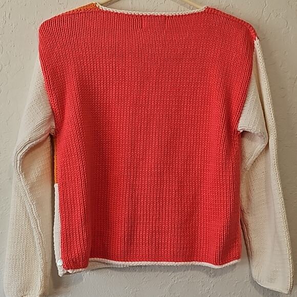 Anthropologie Colorblock Chunky Boxy Sweater xs/Small Pure handknit - Picture 7 of 7